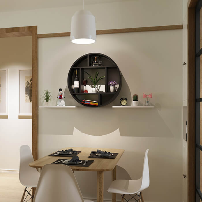 black-color-circular-wall-mount-shelf