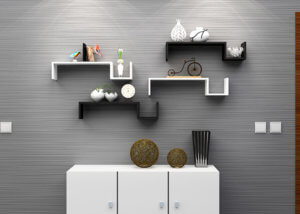 S-shaped floating shelf
