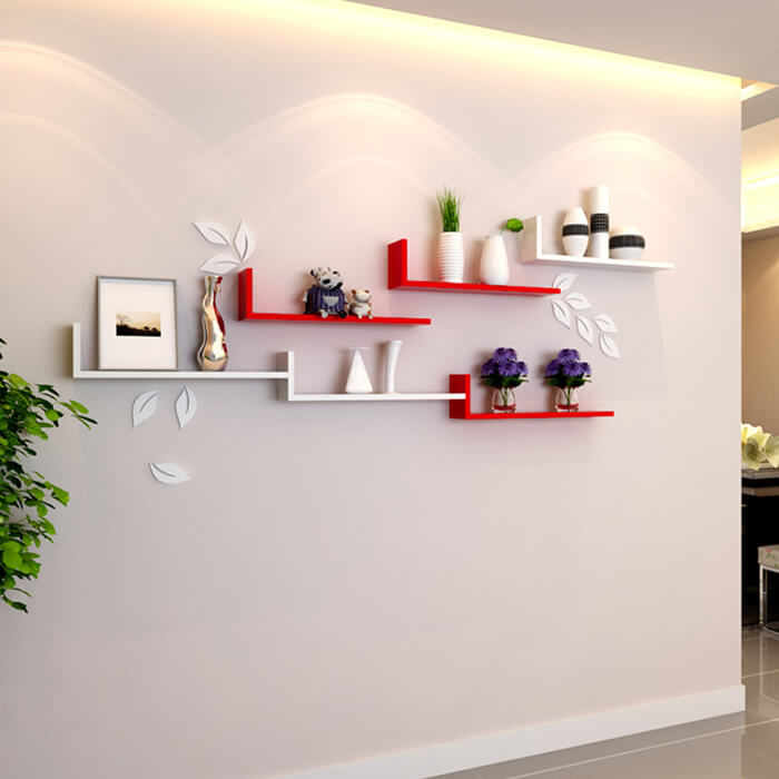 Chic wall mounted Lshaped storage shelf Conceal Shelf FR035