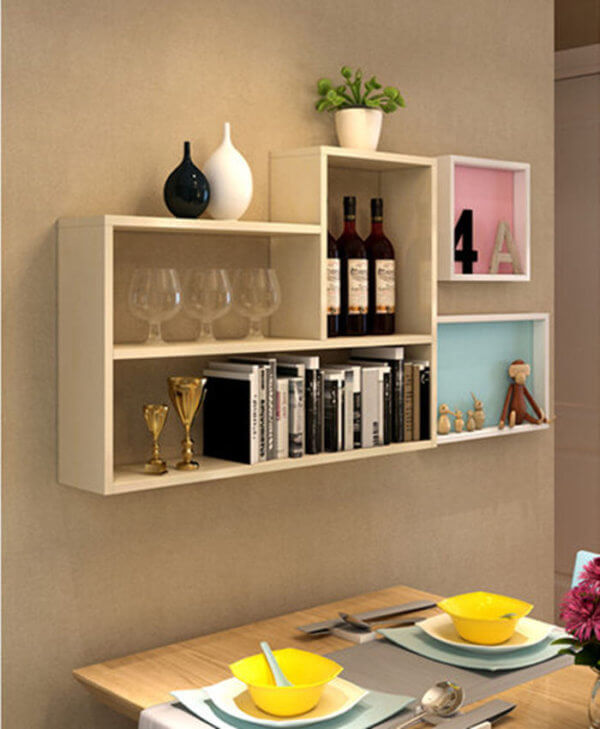 Modern wall mounted black cube storage shelf CS001 to Esshelf