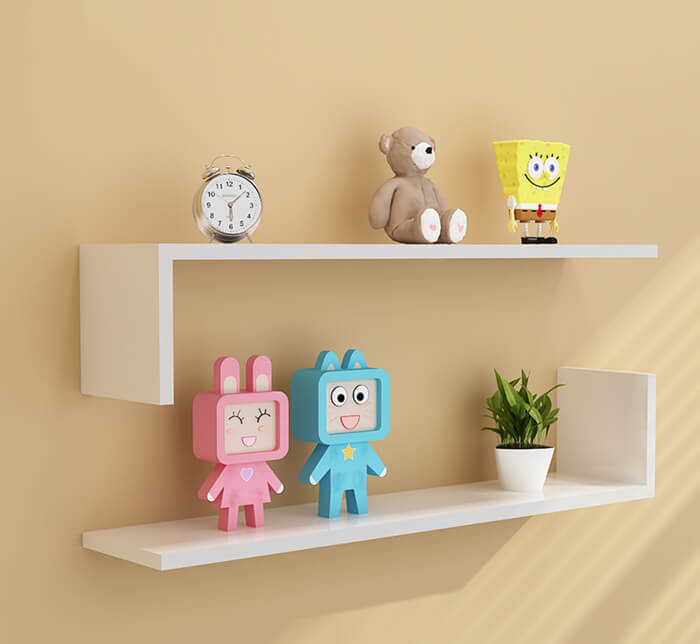 Chic wall mounted Lshaped storage shelf Conceal Shelf FR035