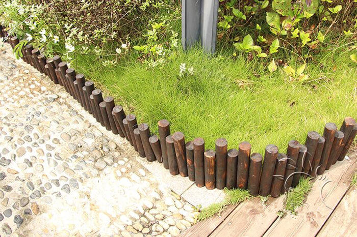 1 x Fixed Panel MAC 1M Fixed Log Panel & Roll Log Wooden Picket Fence Edging Border Outdoor Lawn Patio Garden 15 cm & 30 cm