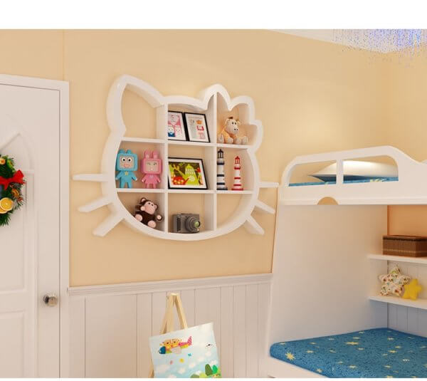 Hello Kitty Wall Shelf Kitty Shaped Decor Shelf For Kids Room CS029