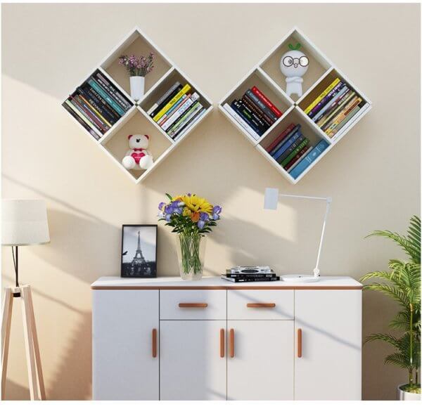 Multiple Combinations Wall Mounted Bookshelf For Kids Bookshelf