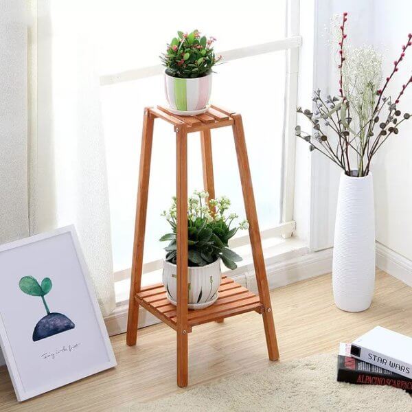 30 Stunning Indoor Plant Stand Ideas, Wooden Indoor Plant Stand Ideas